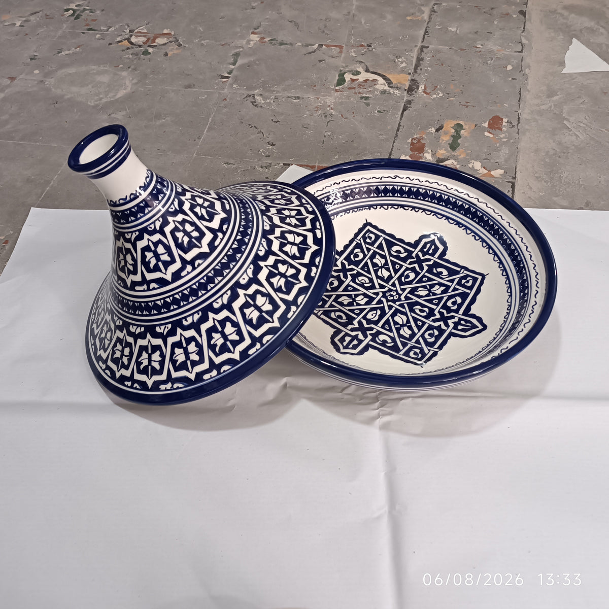 Moroccan fez pottery serving Tagine