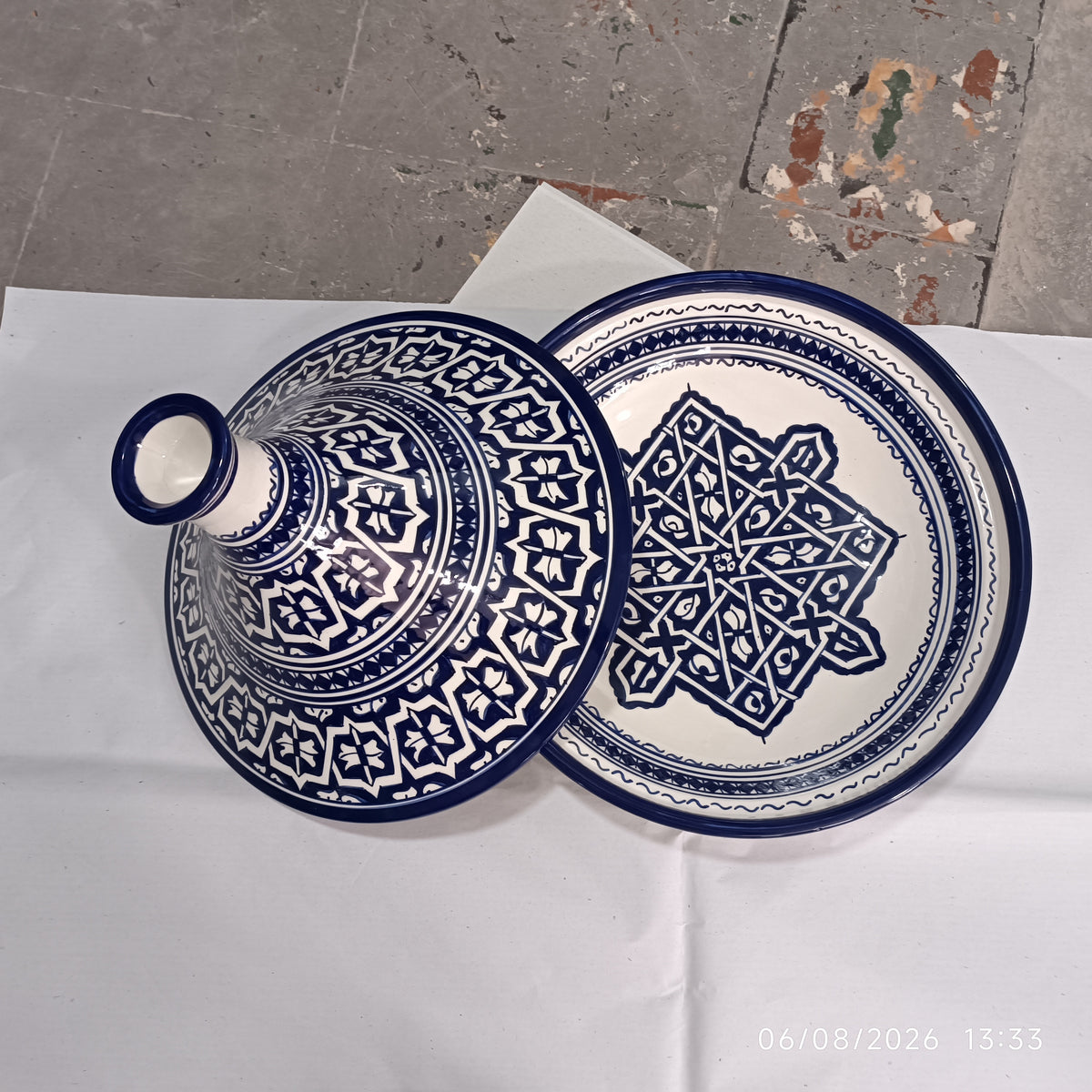 Moroccan fez pottery serving Tagine