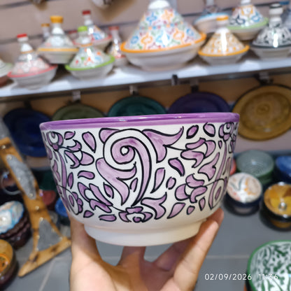 Handmade Moroccan Fez Pottery Bowls – Hand Painted Ceramic Serving Bowls