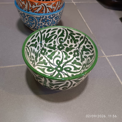 Handmade Moroccan Fez Pottery Bowls – Hand Painted Ceramic Serving Bowls