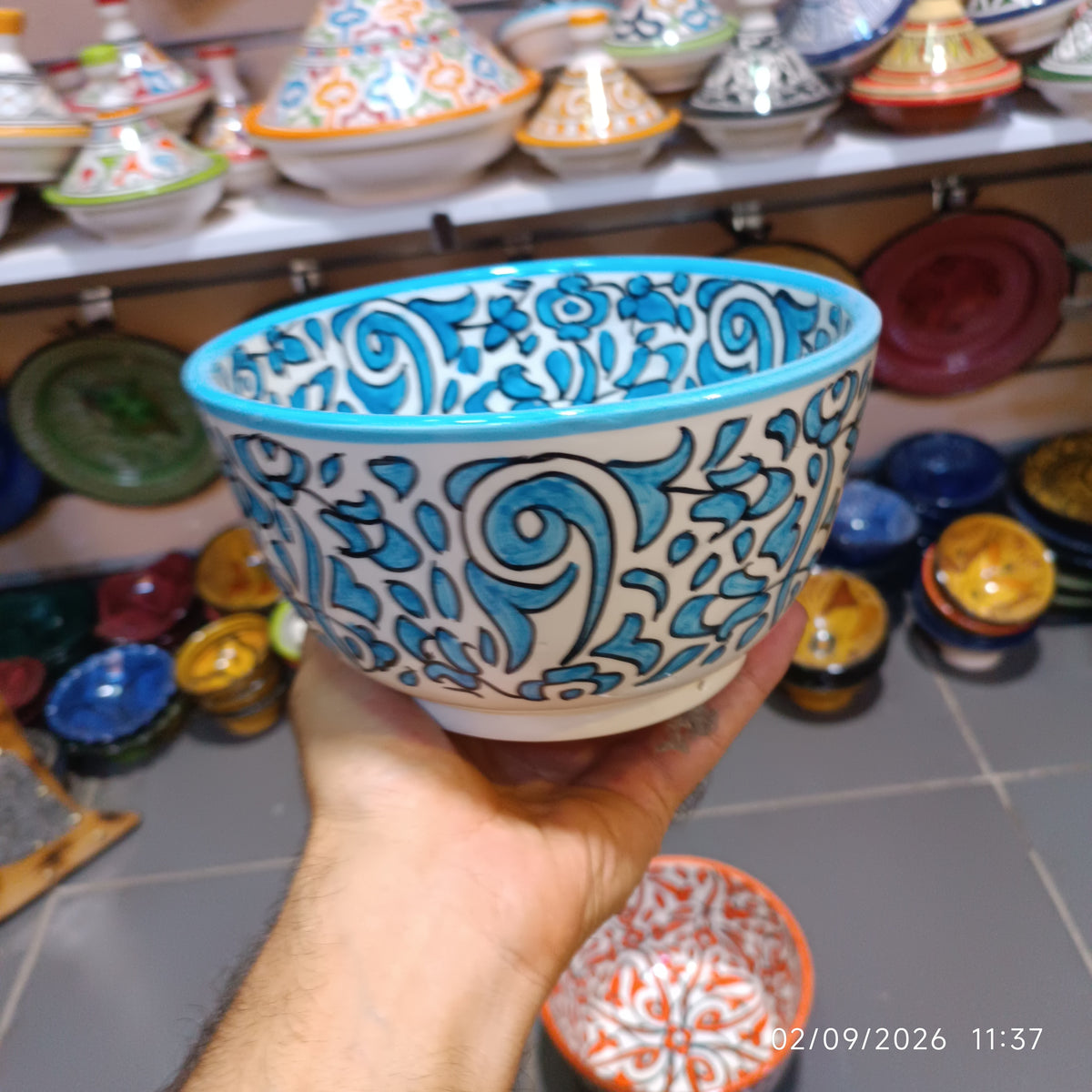 Handmade Moroccan Fez Pottery Bowls – Hand Painted Ceramic Serving Bowls
