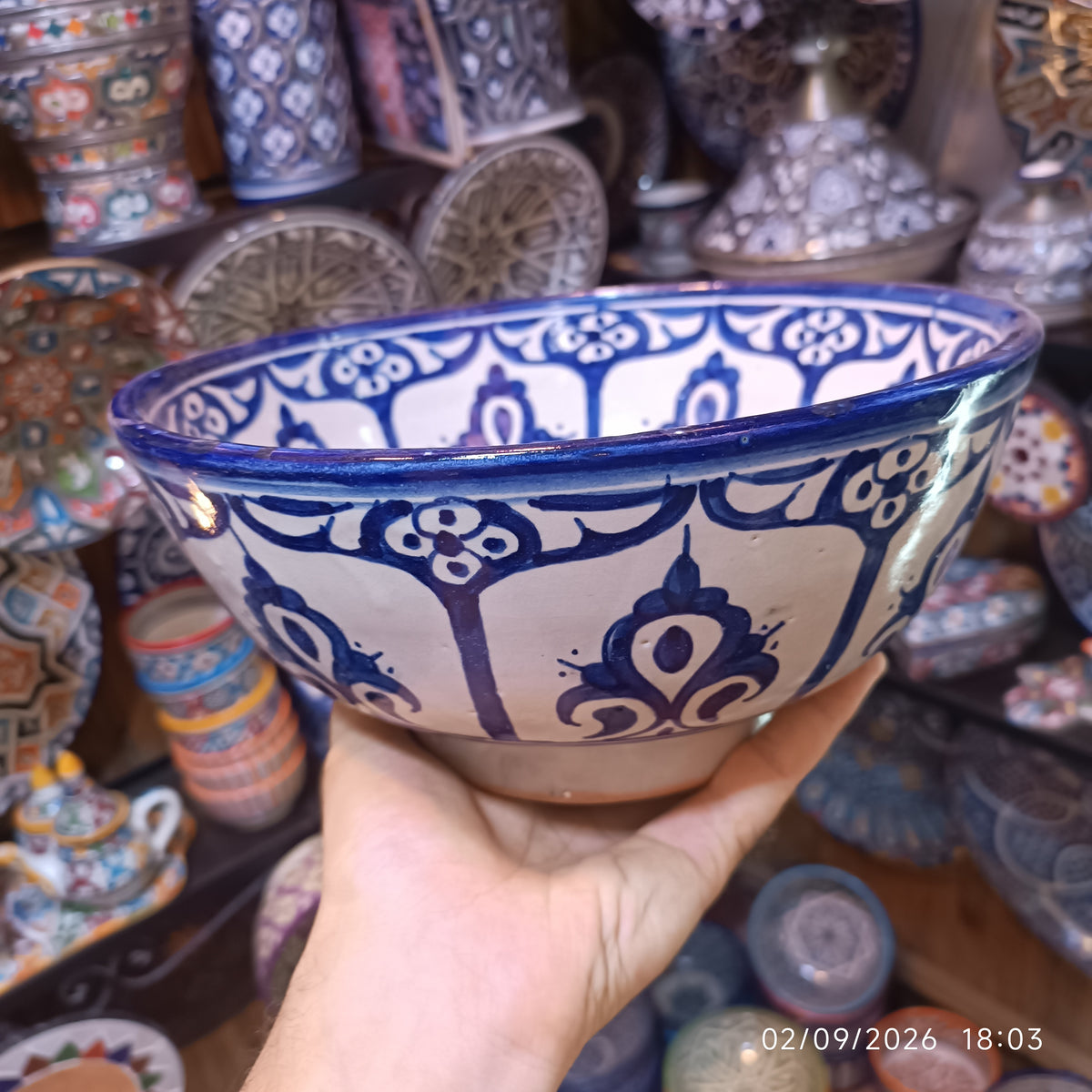 Moroccan salad bowl handmade and hand painted original from fez Morocco