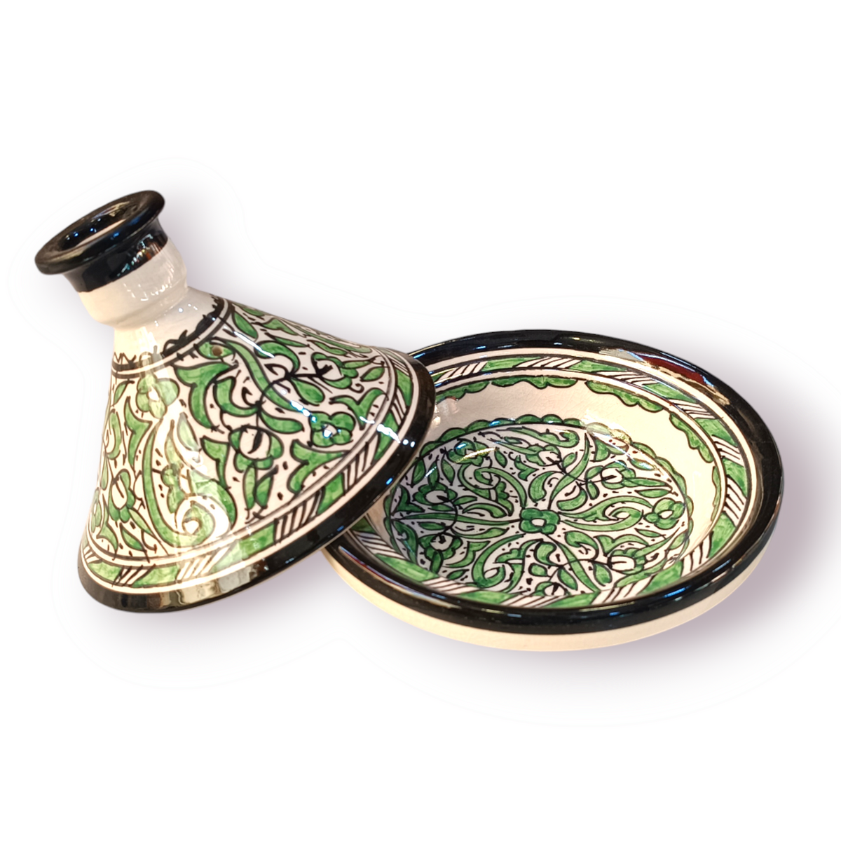 Authentic Ceramic Cooking Tagine Handmade Moroccan Tagine Pot with Hand-Painted Floral Design