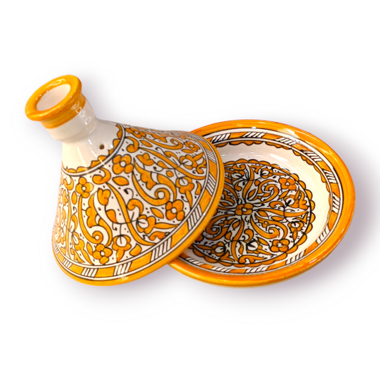 Authentic Ceramic Cooking Tagine Handmade Moroccan Tagine Pot with Hand-Painted Floral Design