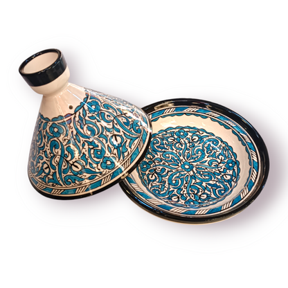 Authentic Ceramic Cooking Tagine Handmade Moroccan Tagine Pot with Hand-Painted Floral Design