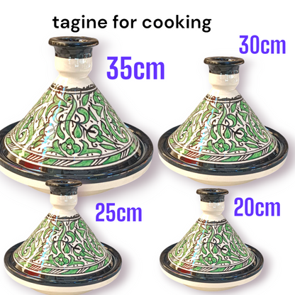 Authentic Ceramic Cooking Tagine Handmade Moroccan Tagine Pot with Hand-Painted Floral Design