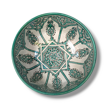 Handmade Moroccan Ceramic Serving Bowl – Hand Painted Pottery from Fez, Morocco | Dishwasher & Microwave Safe