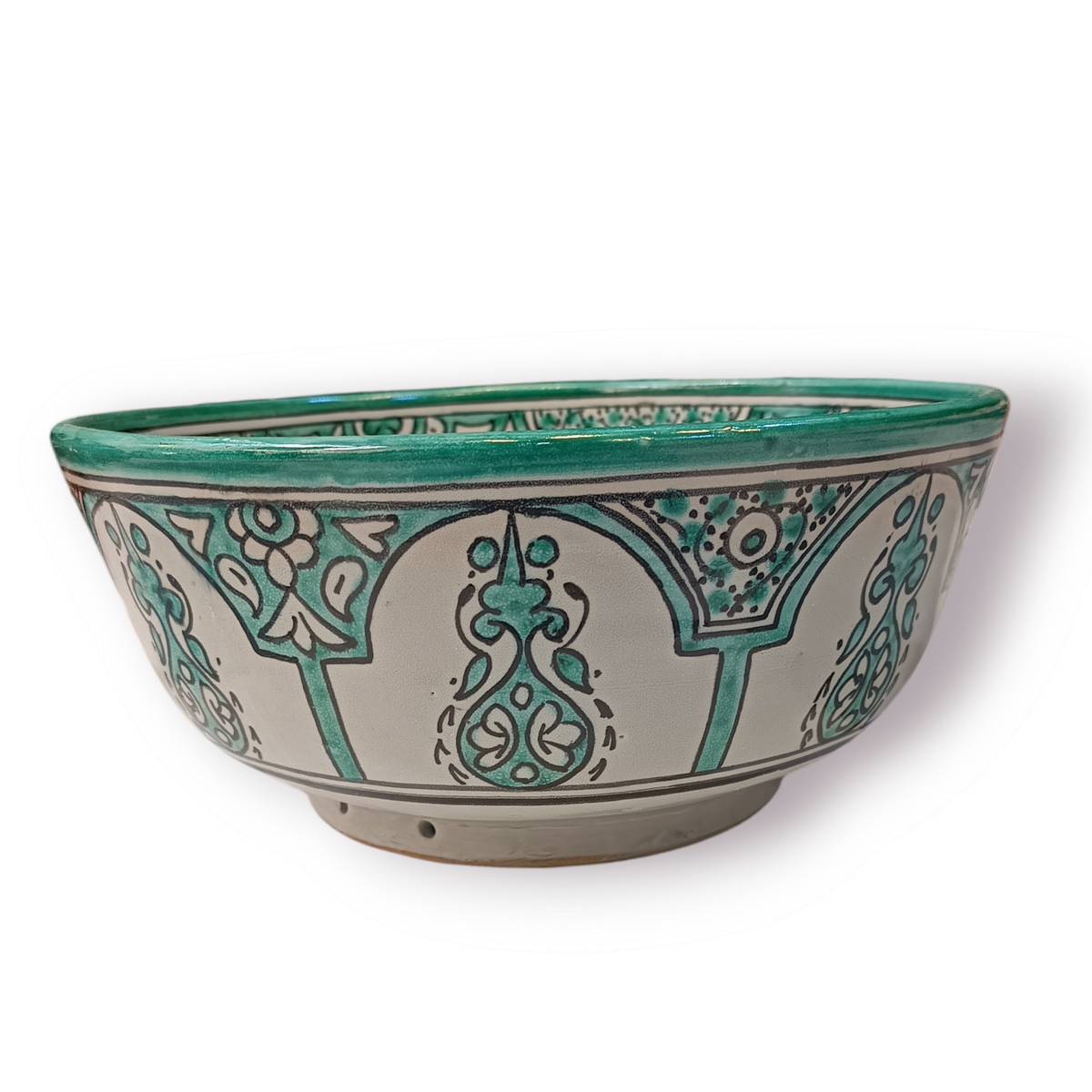 Handmade Moroccan Ceramic Serving Bowl – Hand Painted Pottery from Fez, Morocco | Dishwasher & Microwave Safe