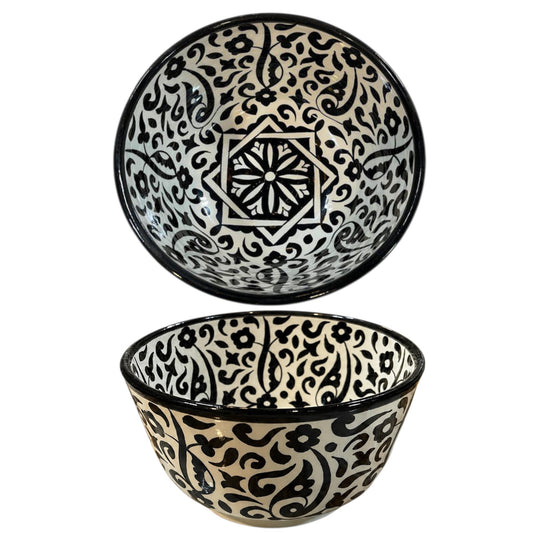 Handmade Moroccan Ceramic Bowl – Traditional Fez Pottery,  Floral Design