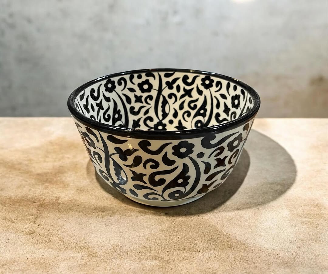 Handmade Moroccan Ceramic Bowl – Traditional Fez Pottery,  Floral Design