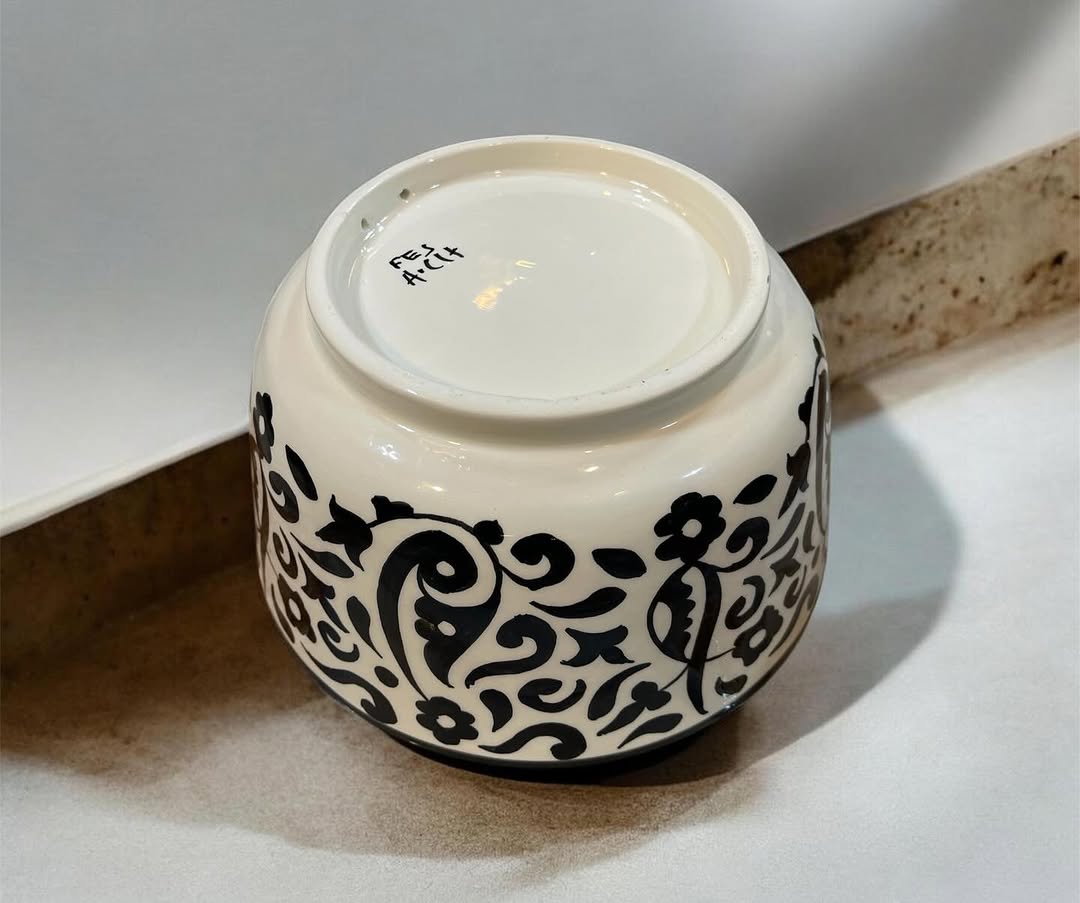 Handmade Moroccan Ceramic Bowl – Traditional Fez Pottery,  Floral Design