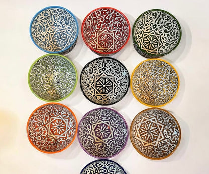 Handmade Moroccan Ceramic Bowl – Traditional Fez Pottery,  Floral Design