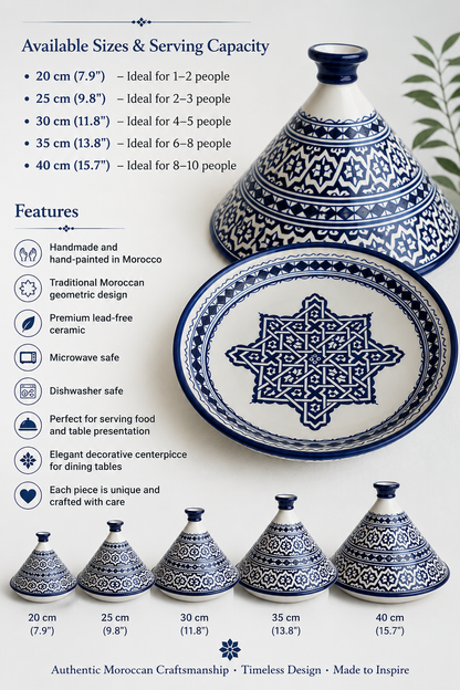 Moroccan fez pottery serving Tagine