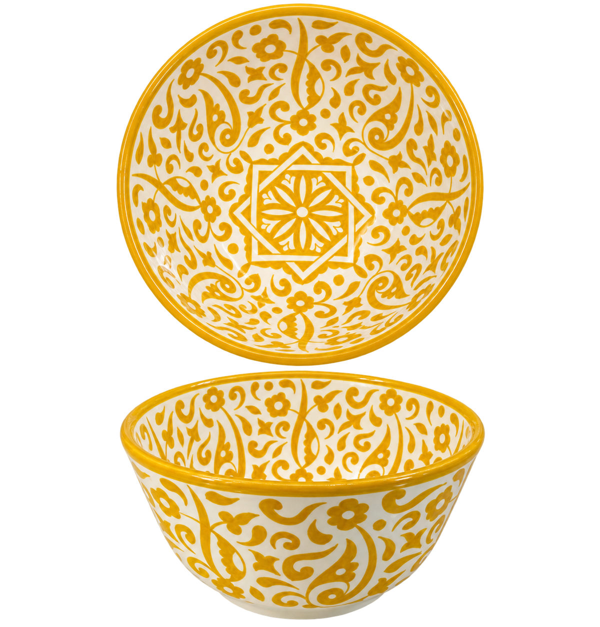 Handmade Moroccan Ceramic Bowl – Traditional Fez Pottery,  Floral Design