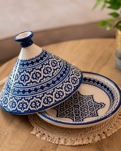 Moroccan fez pottery serving Tagine