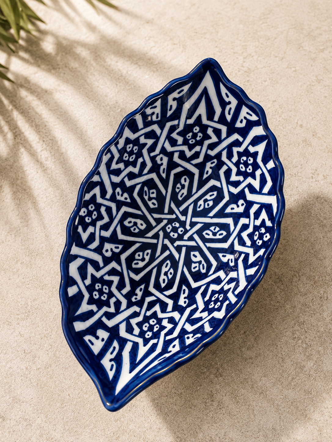 Hand-Painted Moroccan Ceramic Floral Serving Bowl – Blue & White Decorative Dish (Copie)