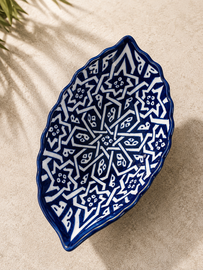Hand-Painted Moroccan Ceramic Floral Serving Bowl – Blue & White Decorative Dish (Copie)