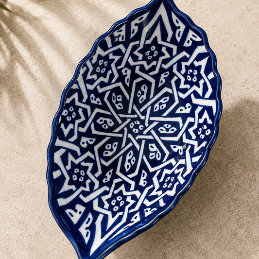Hand-Painted Moroccan Ceramic Floral Serving Bowl – Blue & White Decorative Dish (Copie)