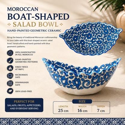 Moroccan fes Ceramic Serving Bowl floral painting
