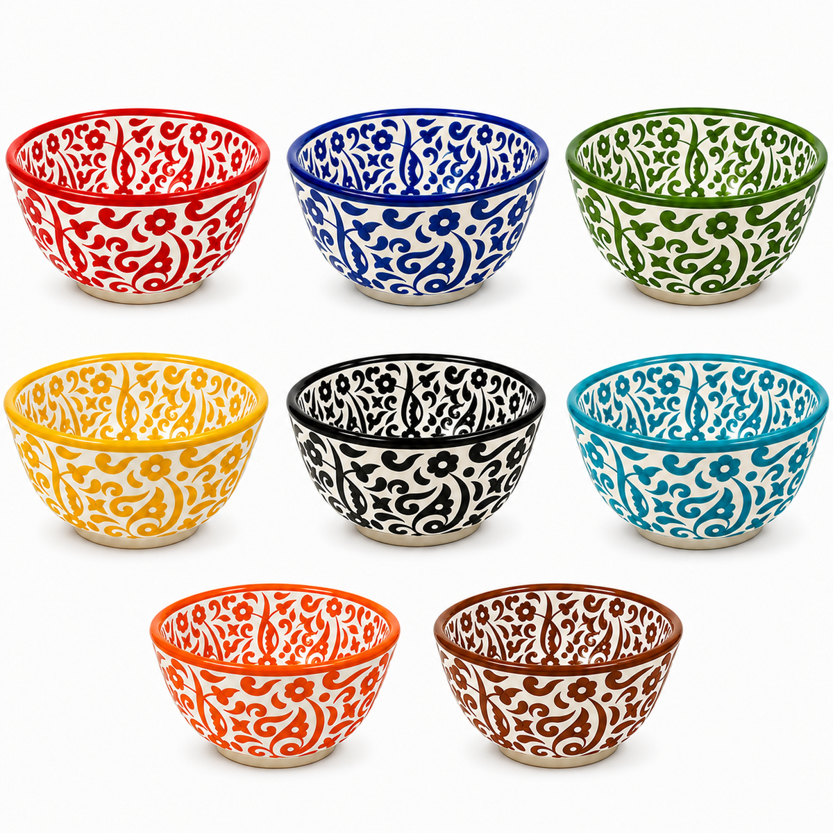 Handmade Moroccan Ceramic Bowl – Traditional Fez Pottery,  Floral Design