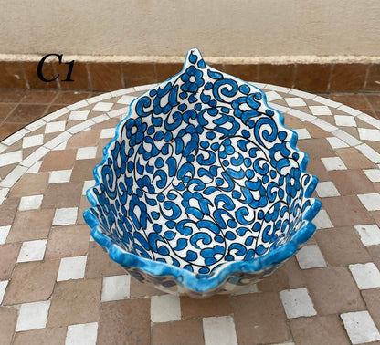 Moroccan fes Ceramic Serving Bowl floral painting