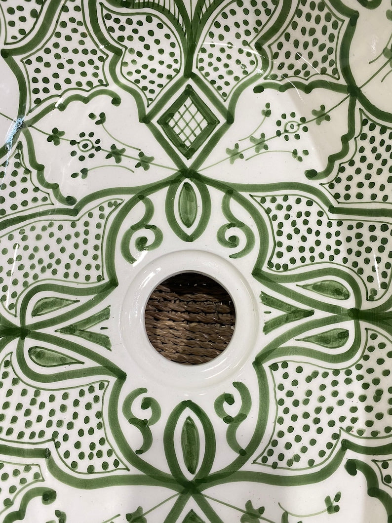 Hand-Painted Moroccan Ceramic Vessel Sink | Fes Pottery