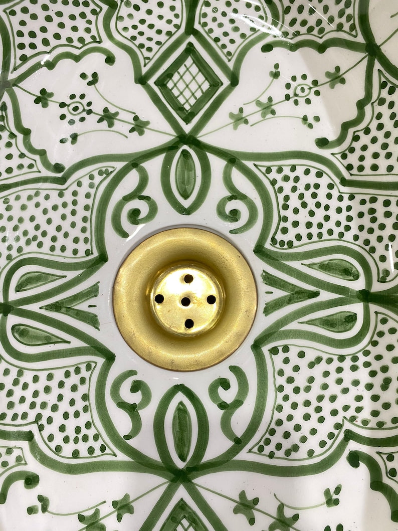 Hand-Painted Moroccan Ceramic Vessel Sink | Fes Pottery
