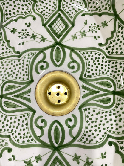 Hand-Painted Moroccan Ceramic Vessel Sink | Fes Pottery
