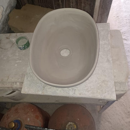 Handmade Moroccan Ceramic Vessel Sink – Green & Black & Gray Fish Scale Design