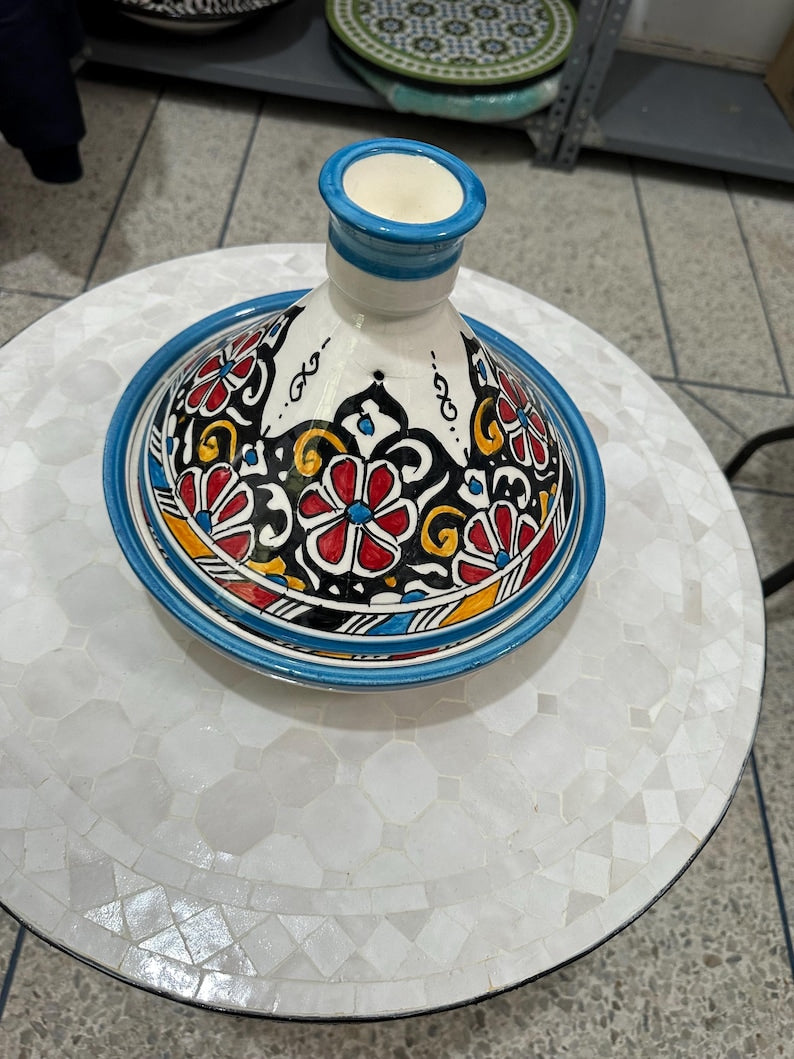 Moroccan Tagine with Hand-Painted  – fez pottery Ceramic Cooking Pot