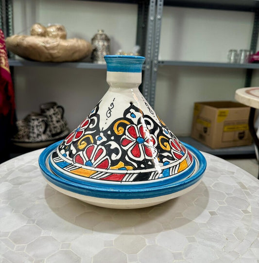 Moroccan Tagine with Hand-Painted  – fez pottery Ceramic Cooking Pot